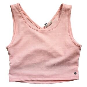 Roxy Crop Top Sleeveless V Neck Cutout Back Pink‎ Tank Top XL